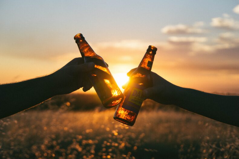 verres avec les vertes